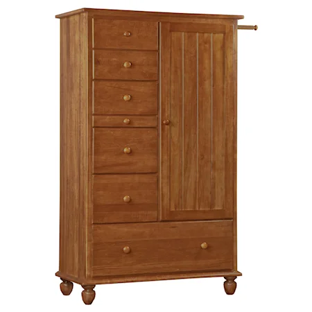 Dressing Armoire Door Chest with Drawers and Shelves